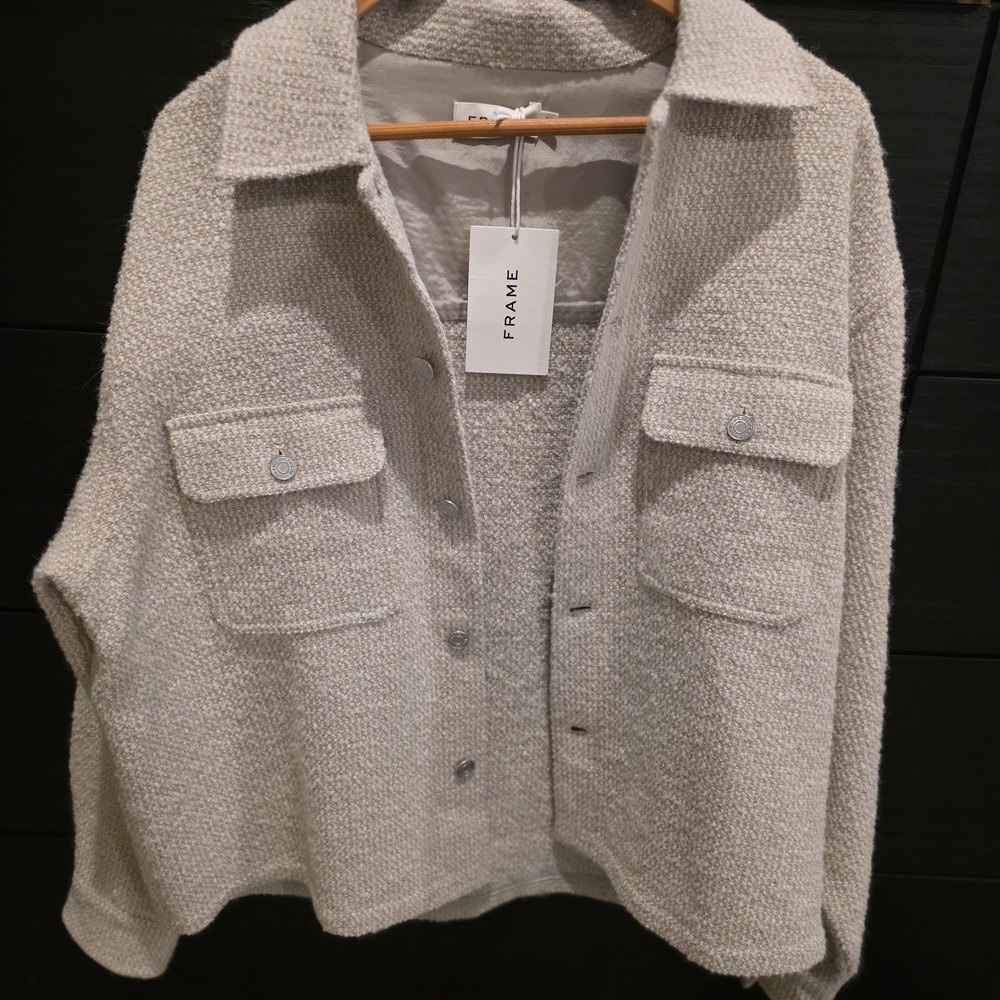 Frame Denim Cream Shirt Jacket